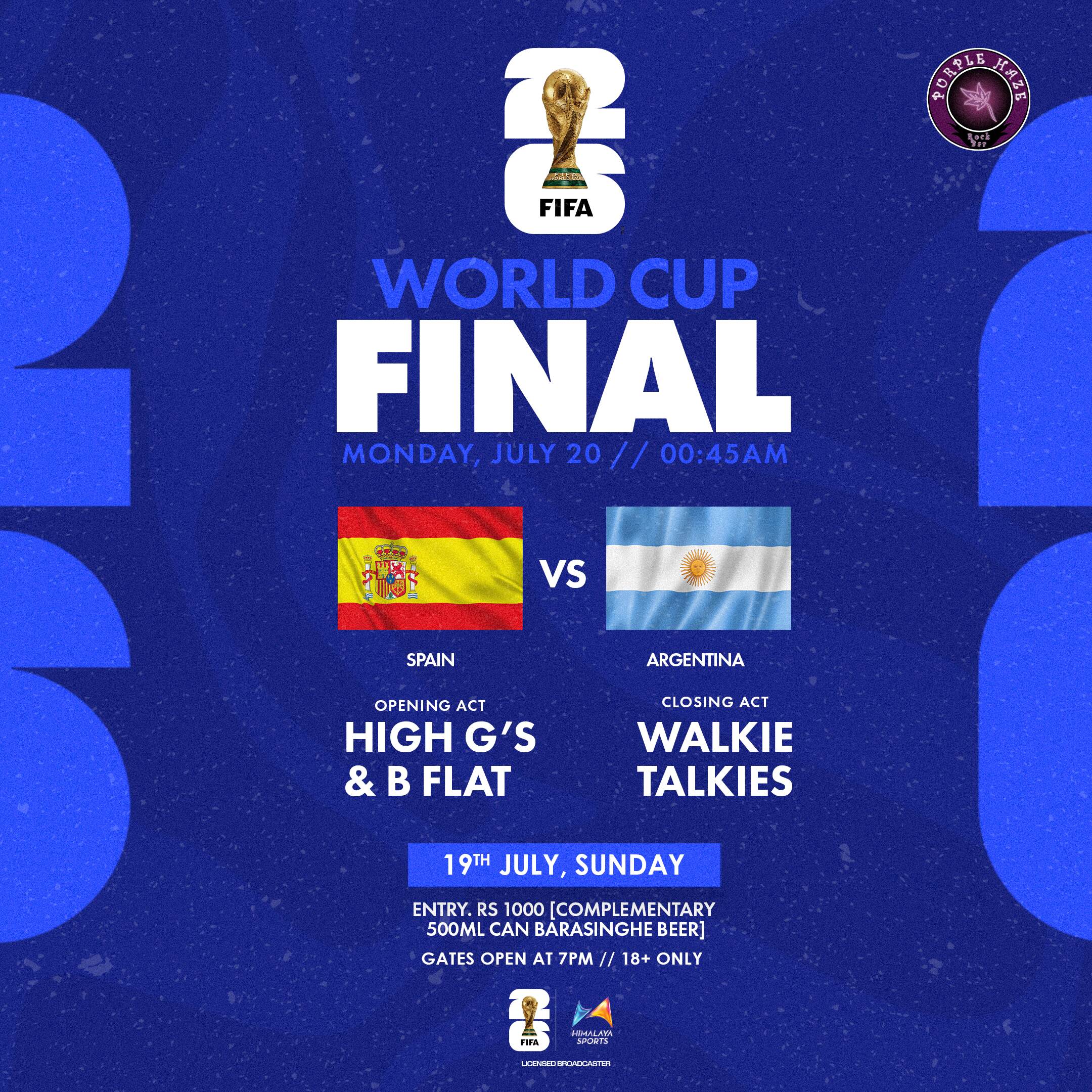 FIFA World Cup 2026™ Final Screening at Purple Haze Rock Bar