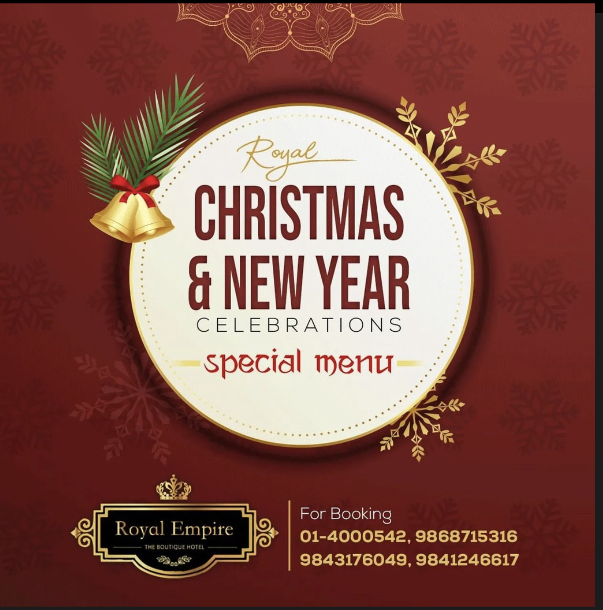 Royal Christmas & New Year Celebration at Royal Empire. 