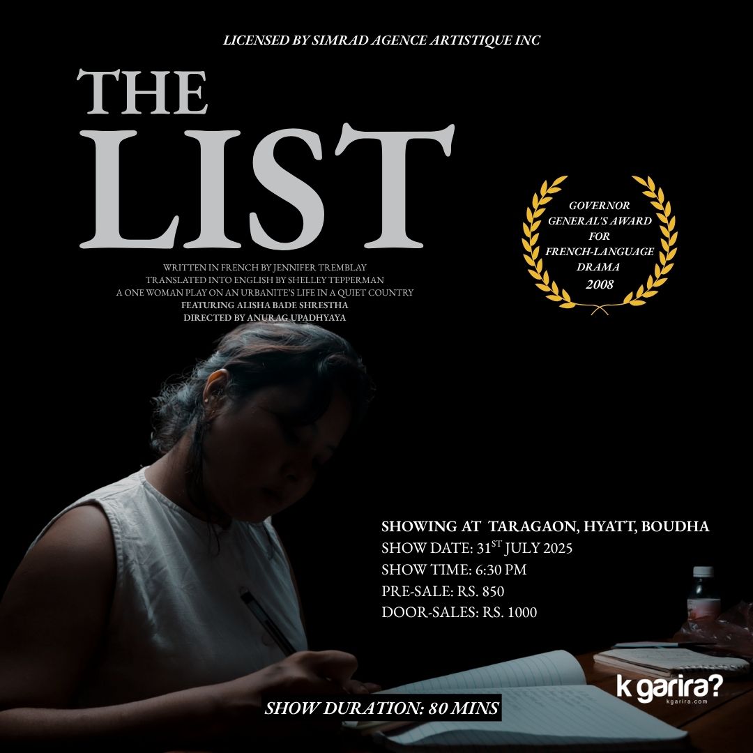 The List - A One-Woman Act (Second Show at Taragaon Next)